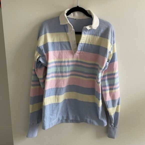 vintage pastel rugby polo long sleeve - Picture 5 of 8